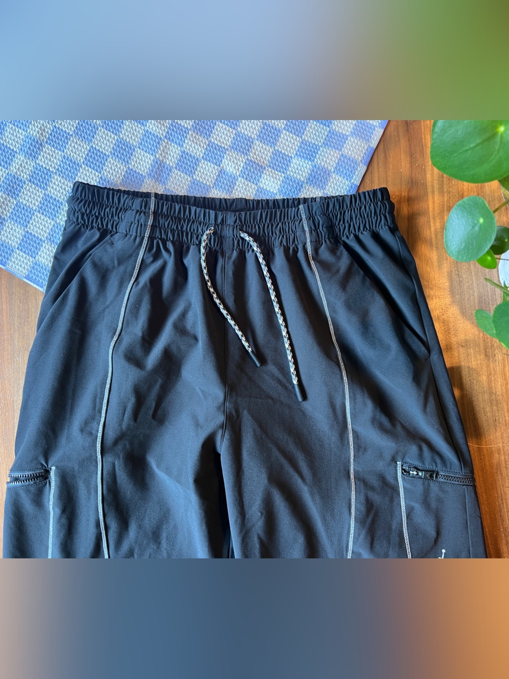Jordan Black track pants with White Detailing